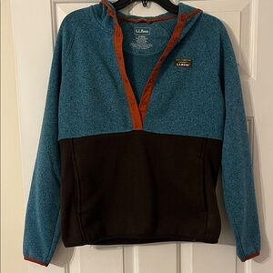 L.L. Bean Teal and Dark Brown Hoodie Women’s Size Small